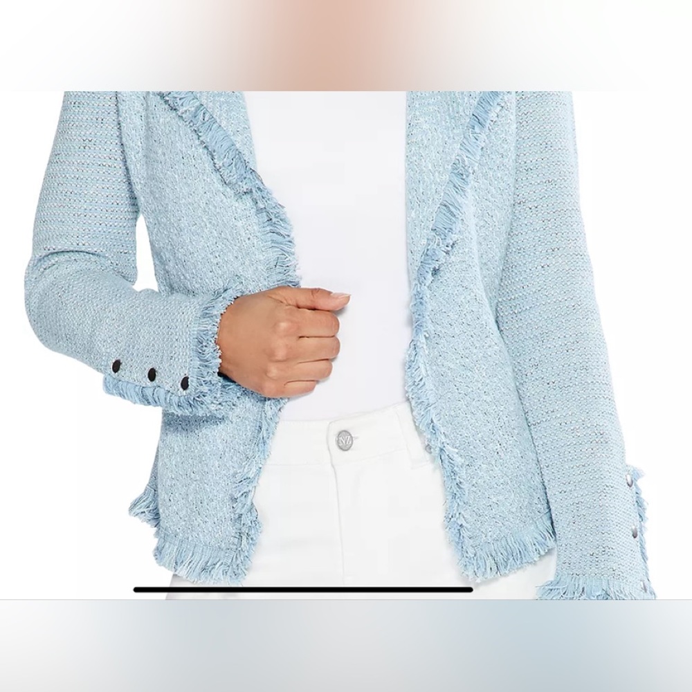 Nic and Zoe Fringe Mix Jacket- Tweed Chanel style blazer